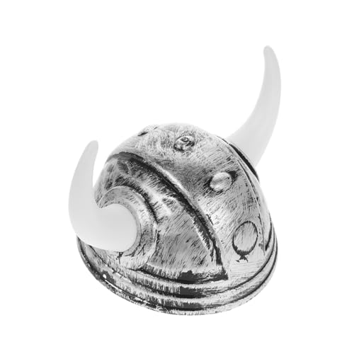 Garneck Hornhut Piratenhut Festival Erwachsene Hörner Mit Kostümhut Horn Party Ochse Wikingerhelm Hat -prop Kostümzubehör Cosplay Dekorativer Karnevalshut Silber Plastik von Garneck