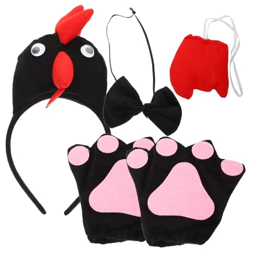 Garneck Hühner Kostüm Set mit Niedlichem Stirnband Schleife und Handschuhen für Ostern Cosplay Party Tierisches Accessoire für Mädchen Festliches Verkleidungskostüm Garneck Hühner Kostüm Set mit Niedlichem Stirnband Schleife und Handschuhen für Ostern Cosplay Party Tierisches Accessoire für Mädchen Festliches Verkleidungskostüm von Garneck