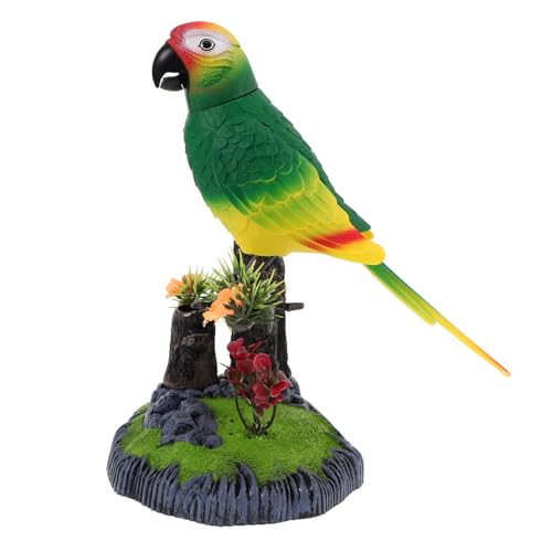 Garneck Induktion Elektrisches Vogelkäfigspielzeug Sensor Interaktives am süßesten Sittiche Kind singender Vogel lustiges Lustige Spiele Spielzeugvögel Plastik Grün von Garneck