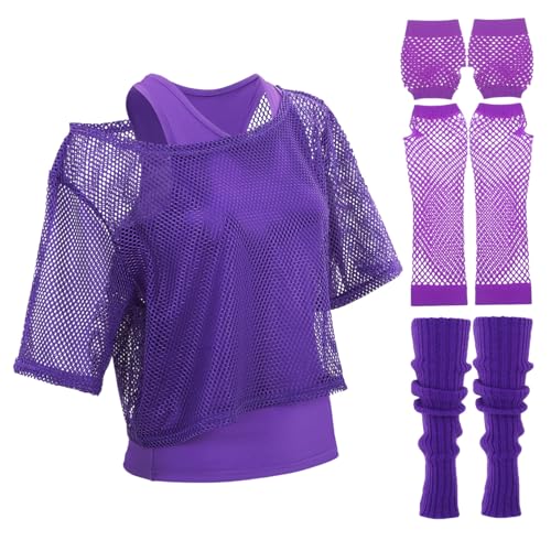 Garneck Jahre Fishnet Outfit Damen Set mit Netzshirt Handschuhen und Beinstulpen Atmungsaktiv Dehnbar Geeignet für Mottoparty Karneval und Halloween Kostüm Garneck Jahre Fishnet Outfit Damen Set mit Netzshirt Handschuhen und Beinstulpen Atmungsaktiv Dehnbar Geeignet für Mottoparty Karneval und Halloween Kostüm von Garneck