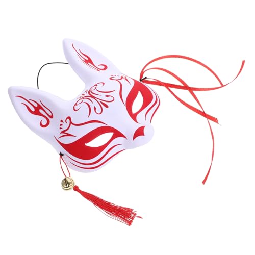 Garneck Japanische Fuchsmaske Halbe Gesicht Maske für Cosplay Maskerade Einzigartiges Design für Halloween Kostümpartys Robuste Tiermaske für Freunde der Japanischen Kultur von Garneck