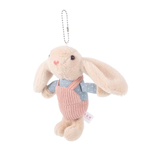 Garneck Kaninchen Plüschtier Flauschiger Schlüsselanhänger Hase Schlüsselanhänger Kuscheltier Süßer Hase Hase Nettes Plüschschlüsselkette PP Baumwolle von Garneck