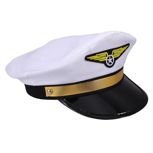 Garneck Kapitänsmütze Für Erwachsene Verstellbare Uniform Pilotenkappe Für Karneval Halloween Und Cosplay Airline Thema Partyhut von Garneck
