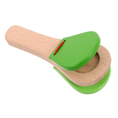 Garneck Kastagnetten Aus Holz Kleinkinderinstrumente Traditionelle Schlaginstrumente Hölzerne Handklöppel Kleinkindmusikinstrumente Percussion-Musikinstrument Für Light Green von Garneck