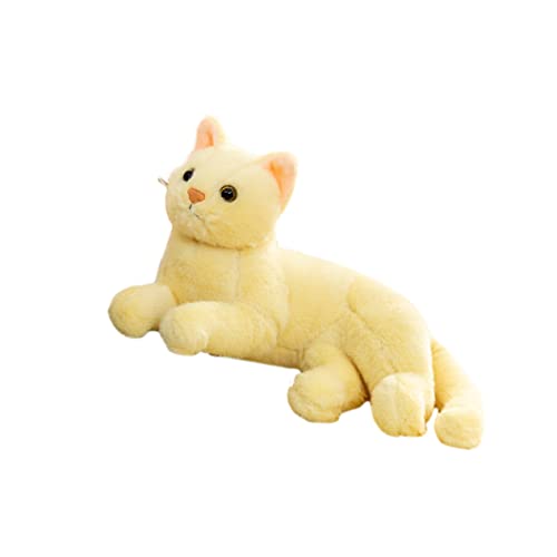 Garneck Katze Plüschtier Plüschkatze Plüschtier- Plüsch Gefüllte Katze Realistische Katze Kuscheltier Katze Spielzeugkatze Katze Ausgestopfte Tiere Haustier Yellow von Garneck