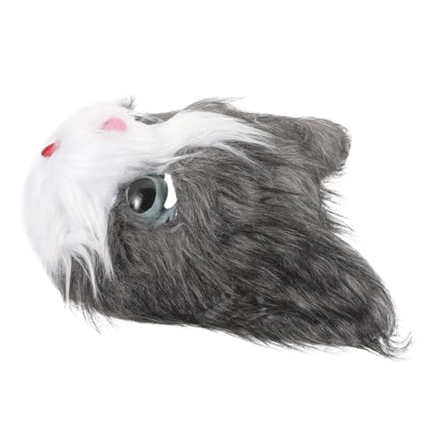 Garneck Katzenform Furry Maske Cosplay Hut Lustige Katzenmaske für Erwachsene für Halloween Kostümpartys und Maskeraden Realistische Tiermaske mit Kunstfell von Garneck