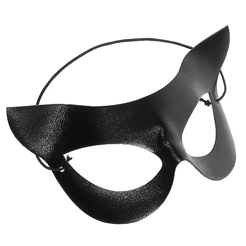 Garneck Katzenmaske Für Frauen – Halbe Katzengesichts-Augenmaske Für Maskerade Halloween-Kostüm In Katzenform Schwarze Maskerade von Garneck