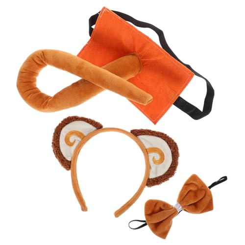 Garneck Kinderkostüm Affenohren Haarreif mit Flauschigem Stirnband Fliege und Filzschwanz Weiches Teddyplüsch Cosplay Zubehör für Tier mottoparty Geburtstag und Fasching Garneck Kinderkostüm Affenohren Haarreif mit Flauschigem Stirnband Fliege und Filzschwanz Weiches Teddyplüsch Cosplay Zubehör für Tier mottoparty Geburtstag und Fasching von Garneck