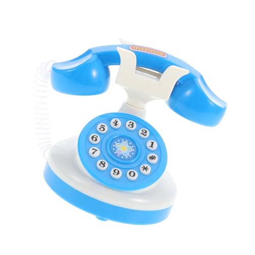 Garneck Kinderspielzeug Telefon aus Robustem Kunststoff Echtes Retro Wählscheiben Design Interaktives Rollenspiel für Jungen und Mädchen Fördert Kreativität und Soziale Fähigkeiten Blau von Garneck