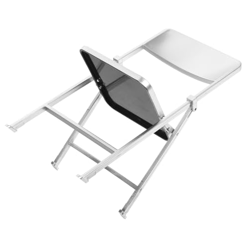 Garneck Klappstuhlmodell Faltstuhl klappbarer Stuhl Stuhl Sandtisch Zubehör Klappstuhl Puppe Miniatur Tragbar Möbel Mini House Accessory Mini - Abs Silver von Garneck