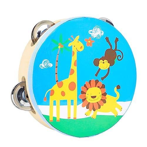 Garneck Klatschen Tamburin Kinderspielzeug Kindertrommel Buntes Trommelspielzeug Klopfendes Musikinstrumentspielzeug Frühes Bildungsspielzeug Trommelfell Aus Polyester Blue von Garneck
