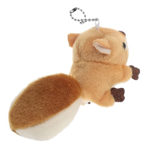 Garneck Kleiner Eichhörnchen-Anhänger Ausgestopftes Eichhörnchen realistisch Tierschlüsselanhänger Eichhörnchenspielzeug für Tierpuppenanhänger Eichhörnchenschlüsselkette Baumwolle von Garneck