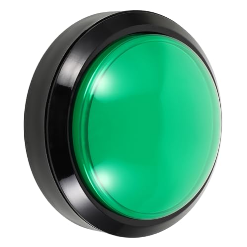 Garneck Konvexer Quizer Digitaler Code für Switch-Spiele Druckknopf mit Mikroschalter für Schrank Beleuchteter Druckknopf für Konsole Mikroschalter-Taste für Metall Grün von Garneck