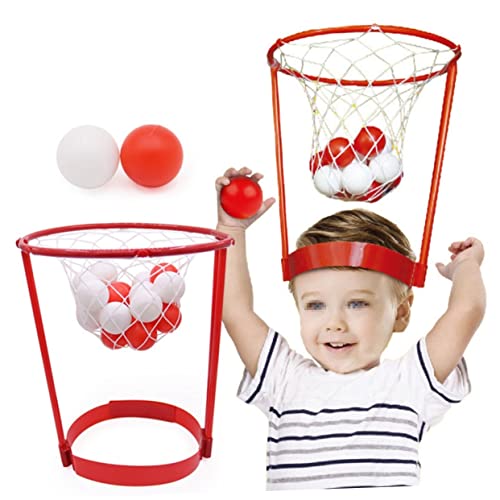Garneck Kopfband Basketballspielzeug für Spaßiges Wurfspiel für Drinnen und Draußen Eltern Junge Mädchen Rot Leicht und Sicher für Partys und Freizeitaktivitäten von Garneck