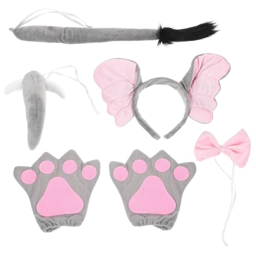 Garneck Kostüm Set Cosplay Stirnband mit Ohren Weicher Draht Elefantenkopf und Fliege Graue Handschuhe Leichtes Party und Halloween Zubehör für Geburtstag Maskerade Rollenspiele Garneck Kostüm Set Cosplay Stirnband mit Ohren Weicher Draht Elefantenkopf und Fliege Graue Handschuhe Leichtes Party und Halloween Zubehör für Geburtstag Maskerade Rollenspiele von Garneck