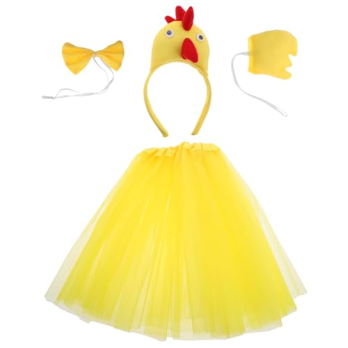 Garneck Kostümset für Hühnerkostüm mit Haarreif Fliege und Tutu Rock für Halloween Cosplay und Partys Einzigartiges Design Gelb Garneck Kostümset für Hühnerkostüm mit Haarreif Fliege und Tutu Rock für Halloween Cosplay und Partys Einzigartiges Design Gelb von Garneck