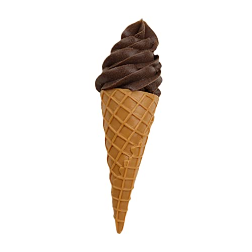 Garneck Künstliche Eiscreme Deko Modell Realistische Eistüte für Partydekoration Robustes Material Lebendige Farben Vielseitig für Fotografie und Schaufenster Braun von Garneck