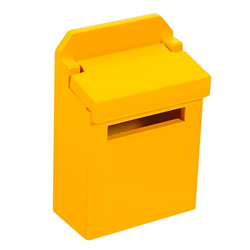 Garneck Letterbox-Modell Mini- Kleine Figur Postfächer Figuren für Mini-Sachen handwerkskunst handystativ kleines Briefkastenhandwerk Briefkasten hölzern Yellow von Garneck