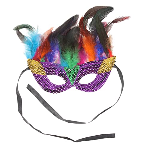 Garneck Leuchtende Cosplay Maske mit Federn Verstellbares Elastisches Band Karneval Masquerade Maske für Kostümparty Halloween Festival Damen und Herren Geeignet Garneck Leuchtende Cosplay Maske mit Federn Verstellbares Elastisches Band Karneval Masquerade Maske für Kostümparty Halloween Festival Damen und Herren Geeignet von Garneck