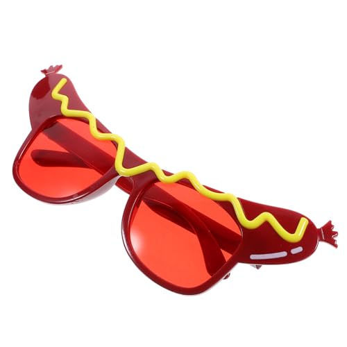 Garneck Lustige Partybrille Hotdog Design Auffällige Spielerische Festivalbrillen für Damen Herren Einzigartiges Partyzubehör für Geburtstage Hochzeiten Firmenevents von Garneck