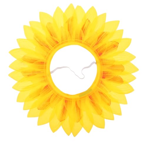 Garneck Sonnenblumen-kopfbedeckung Für Kinder Foto-requisite Kopfbedeckung Lustiges Blumenhut-kostüm Sonnenblumen-kopfbedeckung 42 Cm Kindergröße von Garneck