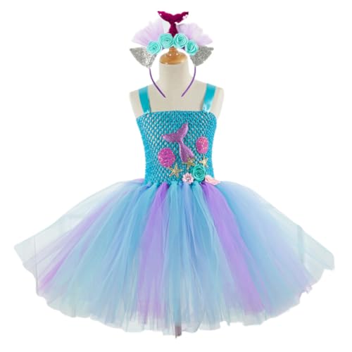 Garneck Mädchen Tüllrock Meerjungfrau Kleid Kostüm Cosplay Party Geburtstagsfeier Jahre Polyester Langlebig Modisch von Garneck