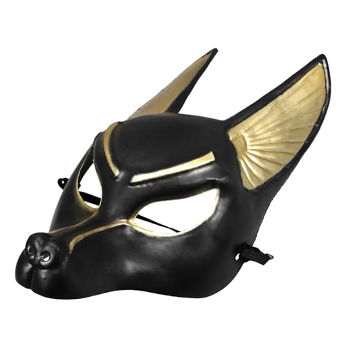 Garneck Maskerade-Maske Für Männer Ägyptischer Todesgott Cosplay-Kostüm-Maske Gruselige Halloween-Maske Mardi Gras-Party Foto-Requisite Erwachsene Hunde-Gesichtsmaske von Garneck