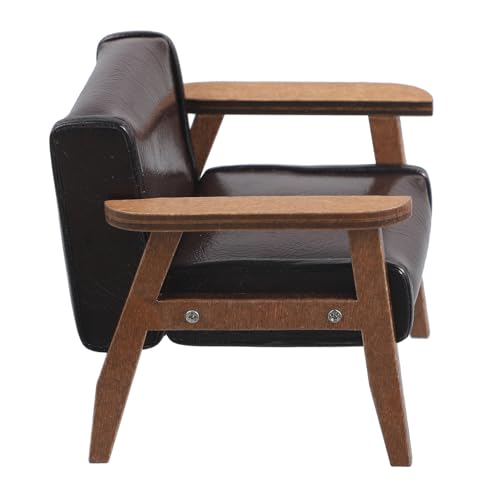 Garneck Miniature Sofa Chair Für Puppenhaus Hochwertiges Mini-Sofa Aus Holz Für Kreative Dioramen Und Dekorationen Miniaturwelten Maßstab Tiefbraun Langlebig Und Realistisch von Garneck