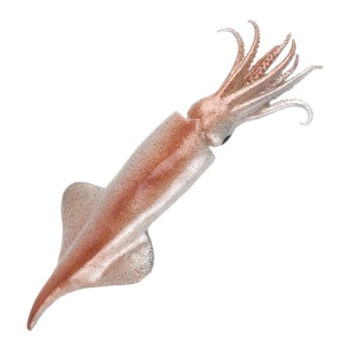 Garneck Meeresfrüchte- -Modell Simulation Tierfigur Meereskalmarfiguren Figur Dekoration Lebensechtes Simulationstiermodell Tintenfischfigur Rosa PVC von Garneck