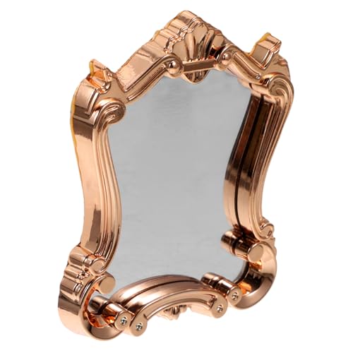 Garneck Mini Badezimmerspiegel Puppenmöbel Miniaturhäuser Winzige Dekoration Vintage Spiegel Retro Rollenspiel Ornamente Mini Spiegel Ornamente Vintage Mini Spiegel Kunststoff von Garneck