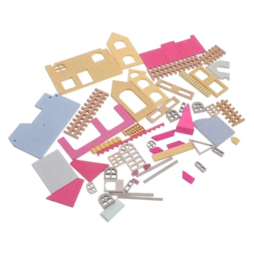 Garneck Mini- Bausätze Häuser DIY-Mikrolandschaftsverzierung Mini-DIY-Villa-Ornament Modell Montagehaus DIY-Dekoration für EIN Holzhaus DIY Landschaftshaus DIY Mini House hölzern Rosa von Garneck