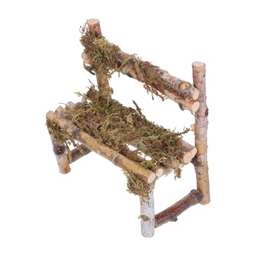 Garneck Mini Holzbank Figur Dollhouse Kleiner Stuhl Requi Möbelstuhl Modell Mini Landschaft Gartenbank Dekoration Dollhouse Accessoire von Garneck