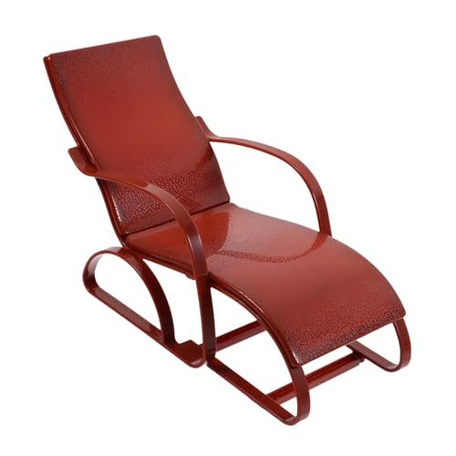 Garneck Mini-Möbeldekor Stuhl Strandkorbspielzeug Puppen-Strandkorbmodell Modell eines Puppensessels Lounge-Sessel- simuliertes Strandkorbmodell Plastik Brown von Garneck