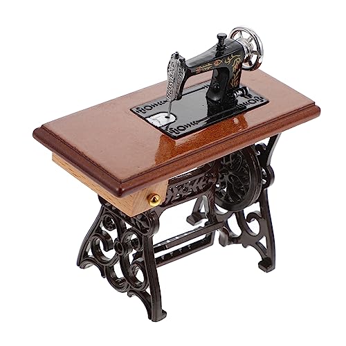 Garneck Mini Nähmaschine Ornament Für Puppenhaus Deko Vintage Modell Für Szenen Und DIY Projekte von Garneck