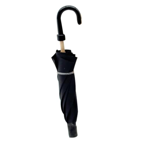 Garneck Mini-Regenschirm schwarzer Regenschirm Miniaturspielzeug Puppe Reisen Spiel Miniaturmodell Miniaturschirm Miniatur Regenschirmmodell Puppenschirm Holz Black von Garneck