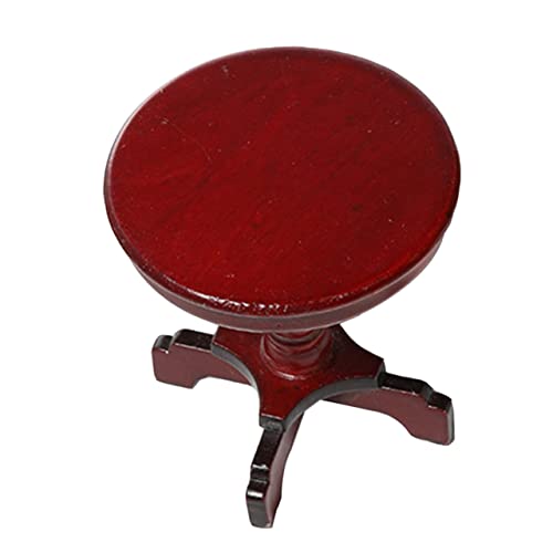 Garneck Mini-Runder Tisch für kinderspielzeug Toys puppenhauszubehör small Desk beemysafe Mini Möbel Mini-Möbelmodell Miniatur-Hausmöbel Tischmodell Holz Brown von Garneck