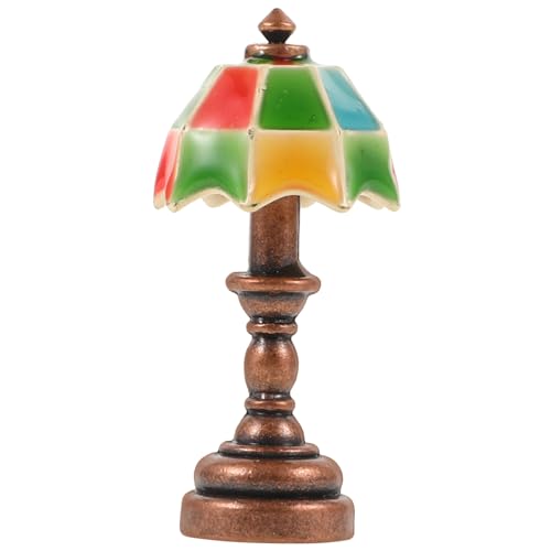 Garneck Mini Schreibtischlampe Puppenmöbel Kleines Schlafzimmer Accessoire Miniaturen Babypuppe Winzige Miniaturmöbel Raumdekor Ästhetisches Licht Rechteckige Modellszene von Garneck