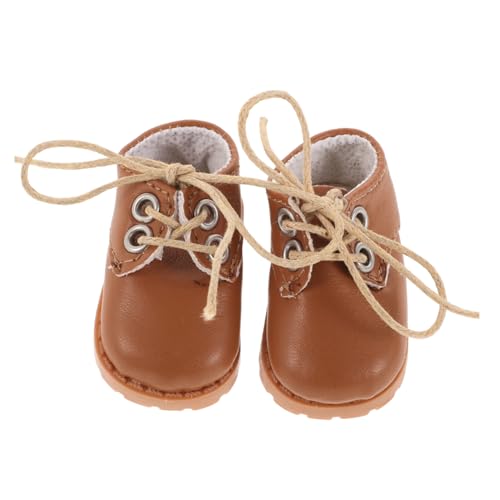 Garneck Mini Schuhe Puppenschuhe aus Robustem Kunstleder Vintage Design Passend für Puppen als Kostüm und Puppenhaus Zubehör Fördert Kreativität und Eltern Junge Mädchen Interaktion von Garneck