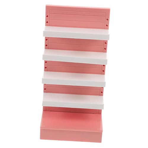 Garneck Mini -Snack -Displayständer Puppe Möbel klein bücherregal Miniatur-Lagerregal Mini-Hausregal Mini Regal Miniatur-Supermarktregalmodell Mini-Ständer Abs Rosa von Garneck