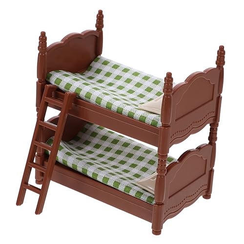 Garneck Mini -bettspielzeug Winzig Spielzeugbett Mini-Bett- Mini-puppenhausmöbel Koje Etagenbett Für Puppen Miniaturhausmöbel Miniatur-möbelbett Green Plastik von Garneck