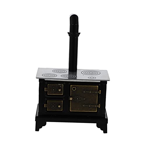 Garneck Mini-eisenofen Mini-küchenzubehör Spielhausmöbel Mini-küchenmodellspielzeug Miniatur-hausmöbel Mini-Kamin Kleine Puppenstubenmöbel Mini -hausdekoration Black von Garneck