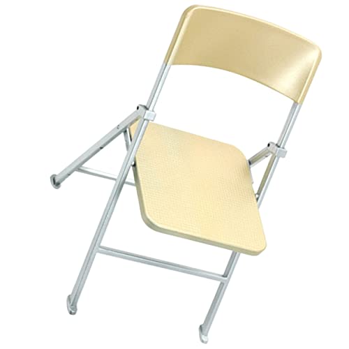 Garneck Mini-klappstuhl Miniatur Gepolstert Drinnen Puppe Mini-möbelstütze Mini-Stuhl Klein Szene Mini- -liegestuhl Komfortabel Für Stilvoll Falten Winzig Miniaturen Golden PVC von Garneck