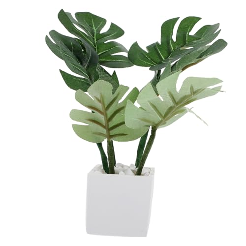 Garneck Miniatur Blumentöpfe Für Den Garten Bonsai Grün Mikro Kunstdekoration Realistisch Niedlich Kleines Ornament Für Den Innenbereich Hausmodell Kleine Künstliche Pflanze von Garneck