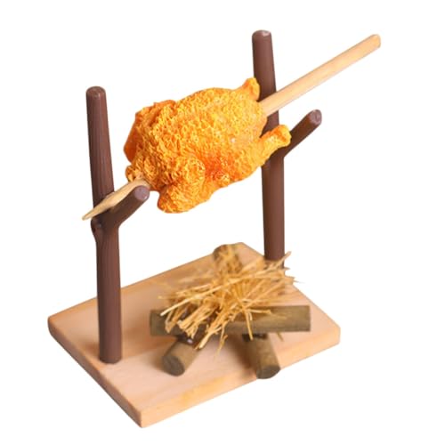 Garneck Miniatur-Dinge Holz Miniaturgrill für Puppenhaus Grillen im Freien Puppenhaus Zubehör Set Mini Grill deko Werkzeug Spielzeugherd Puppenhaus-Miniaturen Harz von Garneck