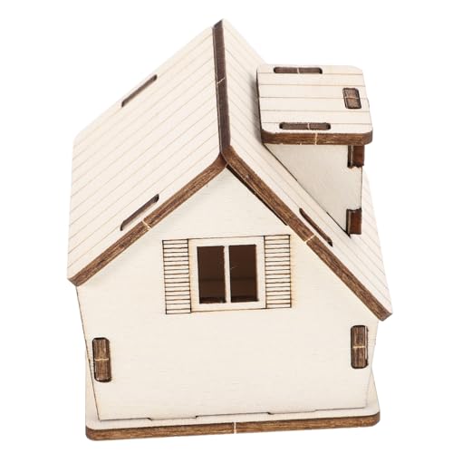 Garneck Miniatur Holzhaus Modell Tiny Homes Holzhandwerkshaus Holzminiaturhaus Miniaturhäuser Zum Basteln Simulation Miniatur Holzhaus Simulieren Sie Den Echten Hausbau Beige von Garneck