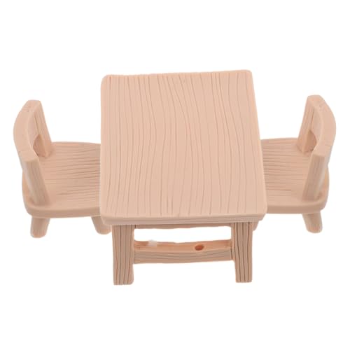 Garneck Miniatur Puppenhaus Möbel Teilig Resin Tisch und Zwei Stühle Vintage Stil Realistische Miniaturmöbel für Puppenhausdekoration DIY Bastelprojekte Leicht und Kompakt für von Garneck