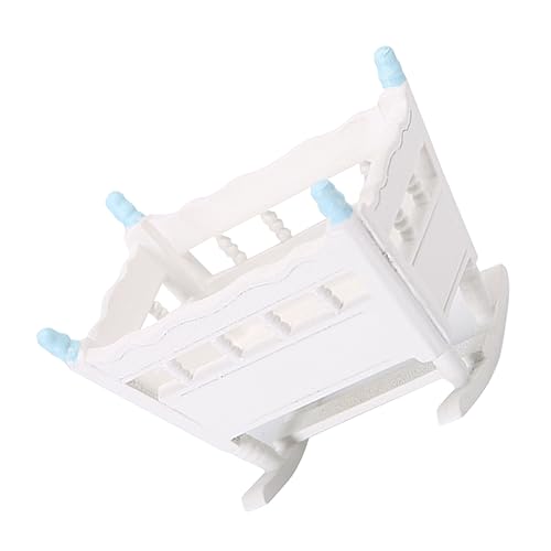 Garneck Miniatur Puppenwiege aus Realistische Miniaturmöbel für Puppenhäuser für Kinderzimmer Dekoration und Fotografie Requisiten Leicht und Detailliert von Garneck
