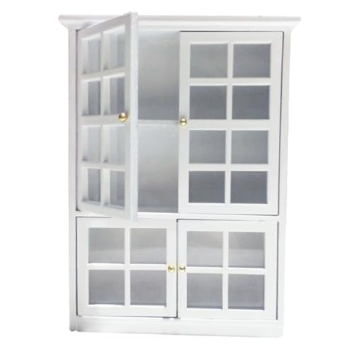 Garneck Miniatur Schrankmodell Modelle Kinderbücherregal Mini Küchenschränke Mini Hausbedarf Puppenbedarf Dekorativer Mini Schrank Schrank Im Maßstab 1/12 Mini Schrank Weiß von Garneck