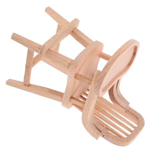 Garneck Miniaturmöbel Holz Hochstuhl Für Puppenhaus Robustes Zubehör Zur Dekoration Von Mini Lebensszenen Heimwerkerarbeiten Und Puppenzubehör von Garneck