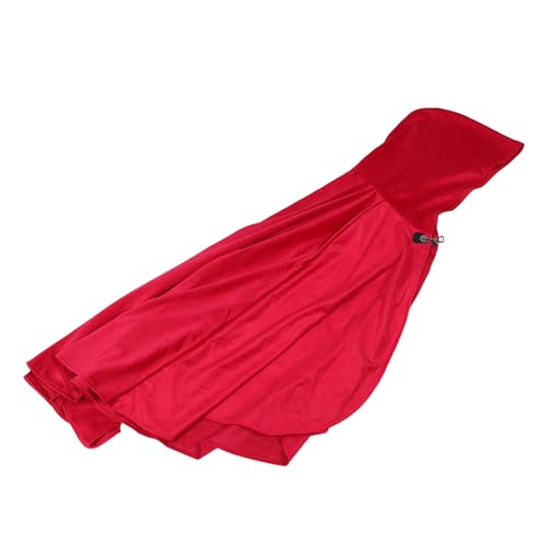 Garneck Mittelalterlicher Kapuzenumhang Renaissance Umhang aus Weichem Spandex für Halloween Cosplay Bühnenauftritte Party Kostüm Rot von Garneck